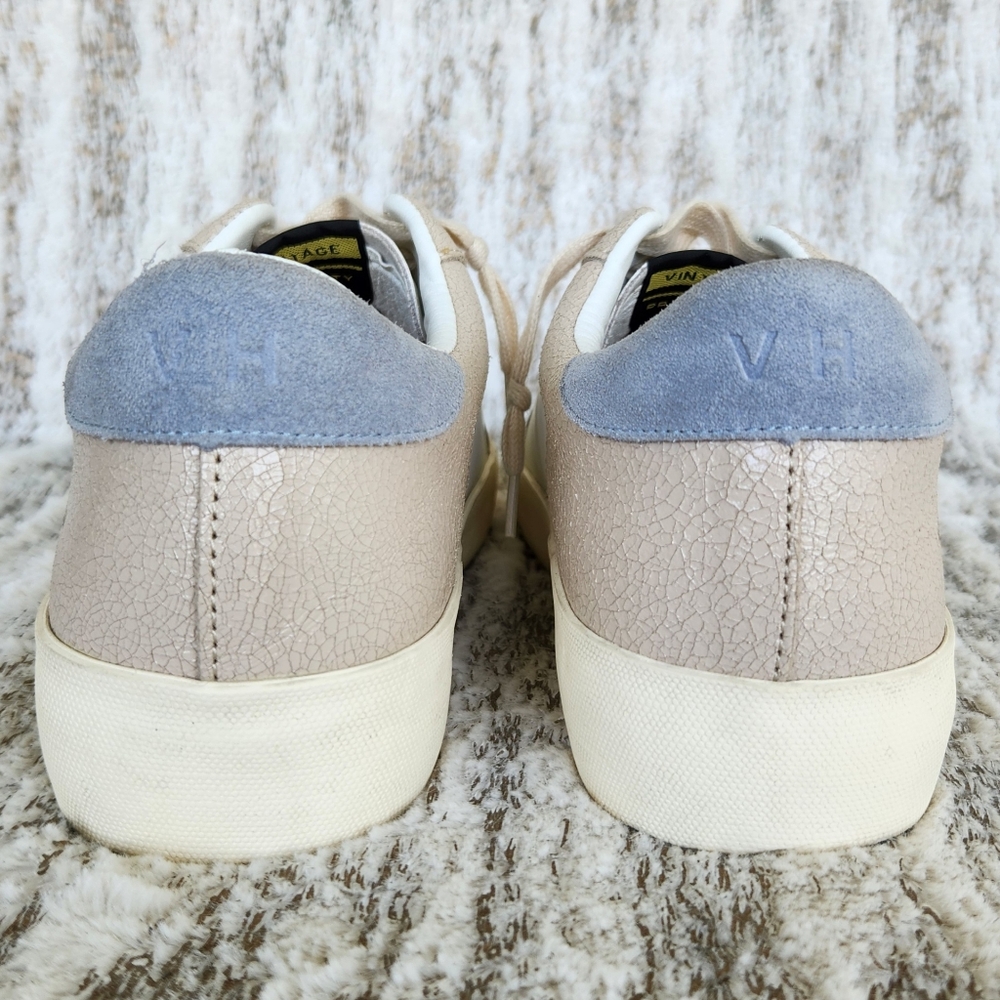 Vintage Havana "Reflex 11" Low Leather Sneakers Gold/Blush | Women's Size 11 - Picture 6 of 13